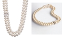 Belle de Mer White Cultured Freshwater Pearl (8-1/2mm) and Cubic Zirconia Double Strand Necklace